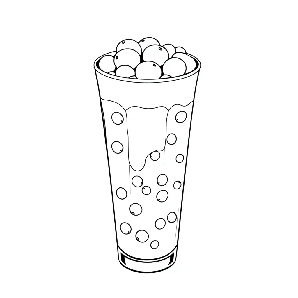 Boba Tea coloring page