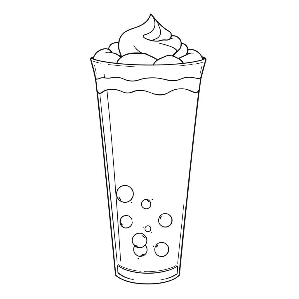 Boba Tea coloring page