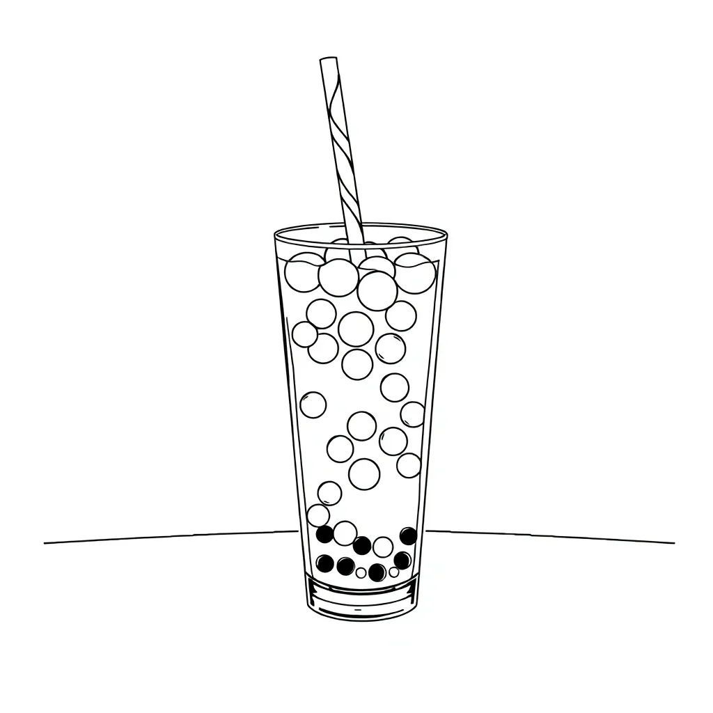 Boba Tea coloring page