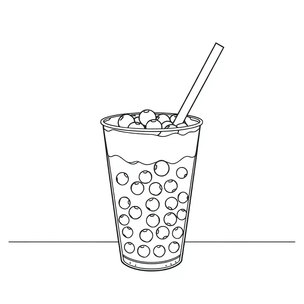 Boba Tea coloring page