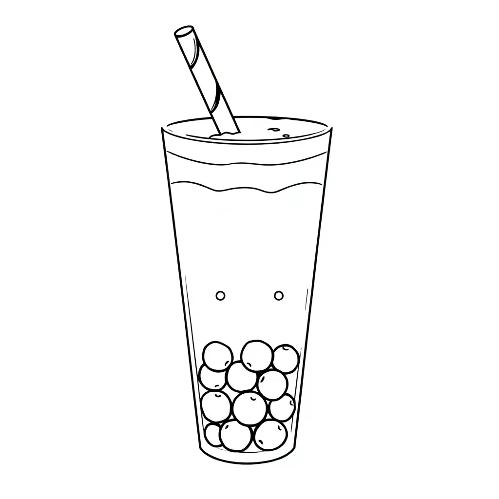 Boba Tea coloring page