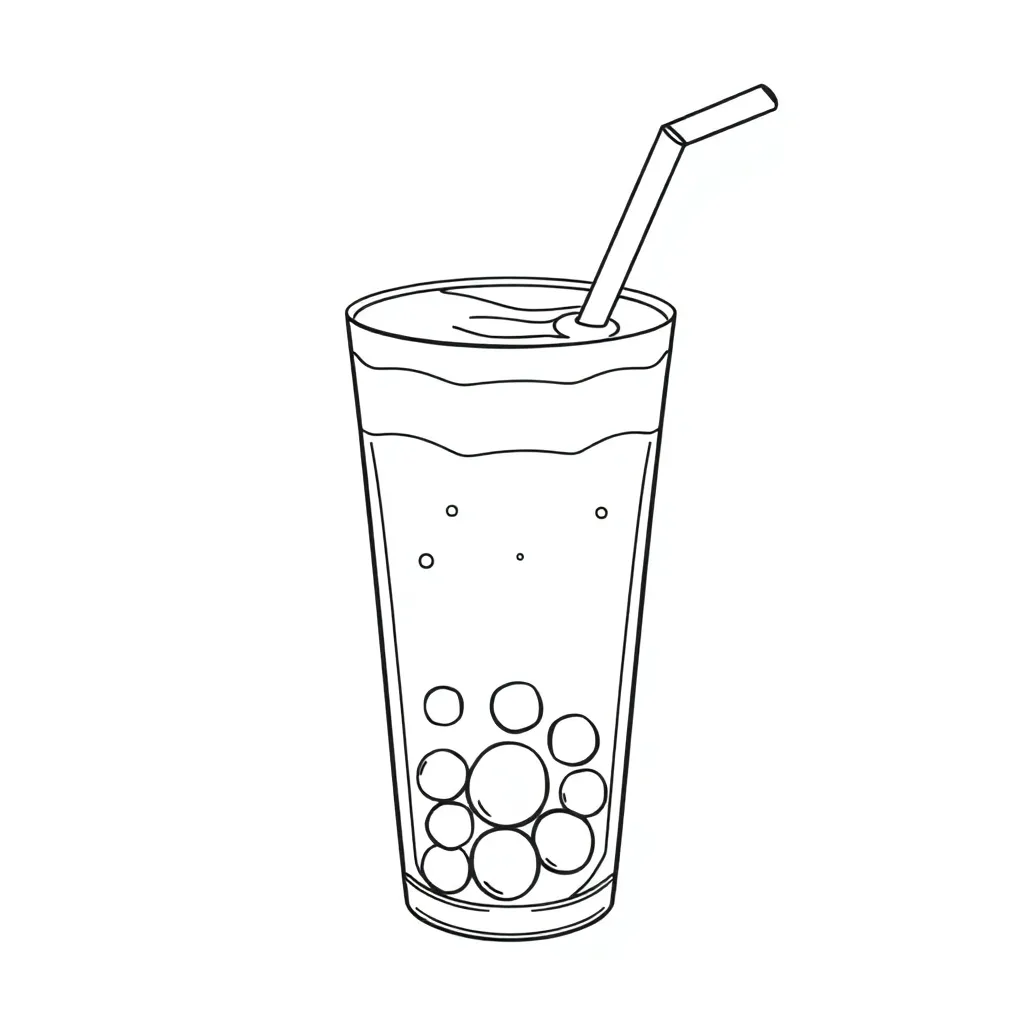 Boba Tea coloring page