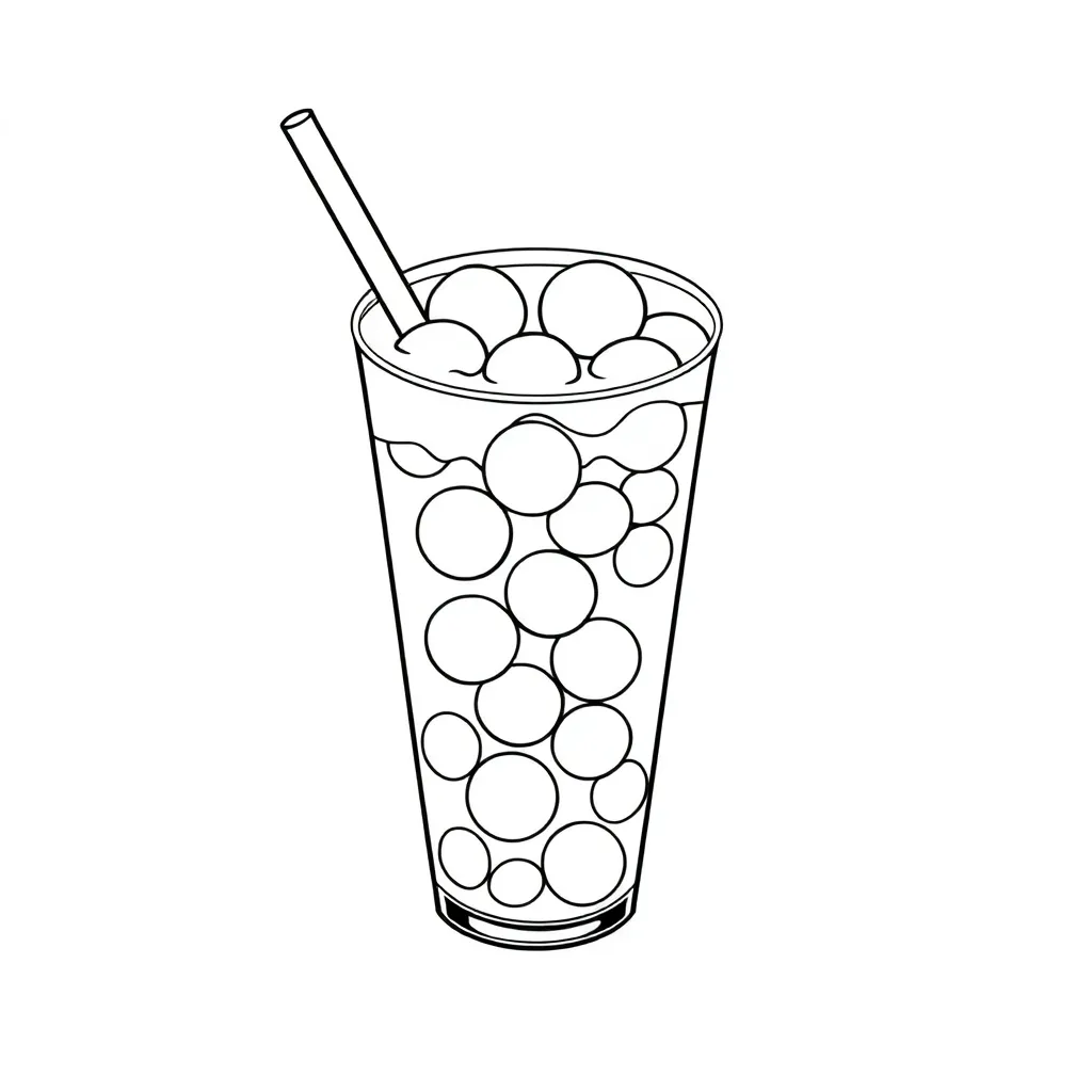 Boba Tea coloring page