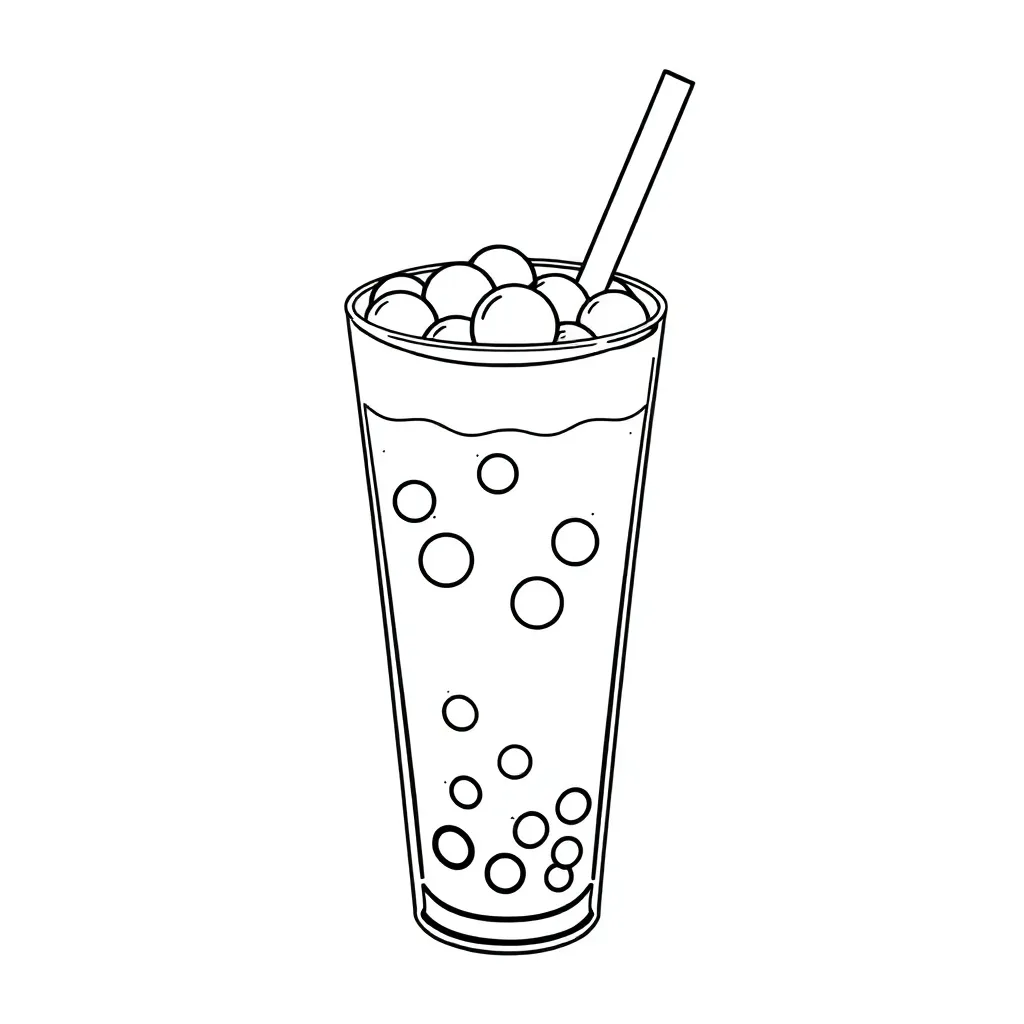 Boba Tea coloring page