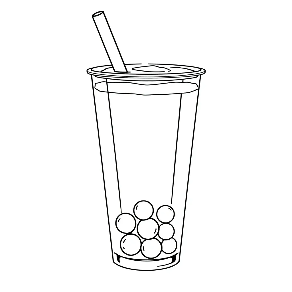 Boba Tea coloring page
