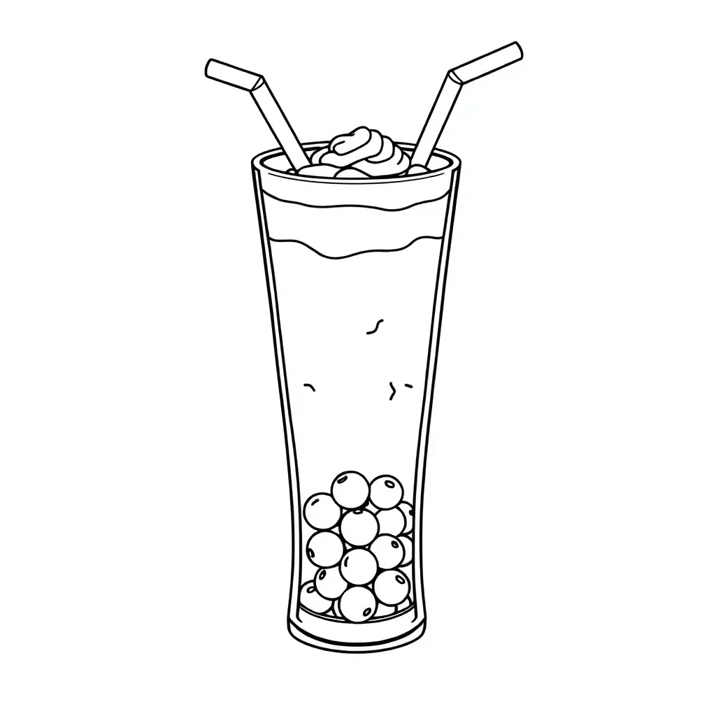 Boba Tea coloring page