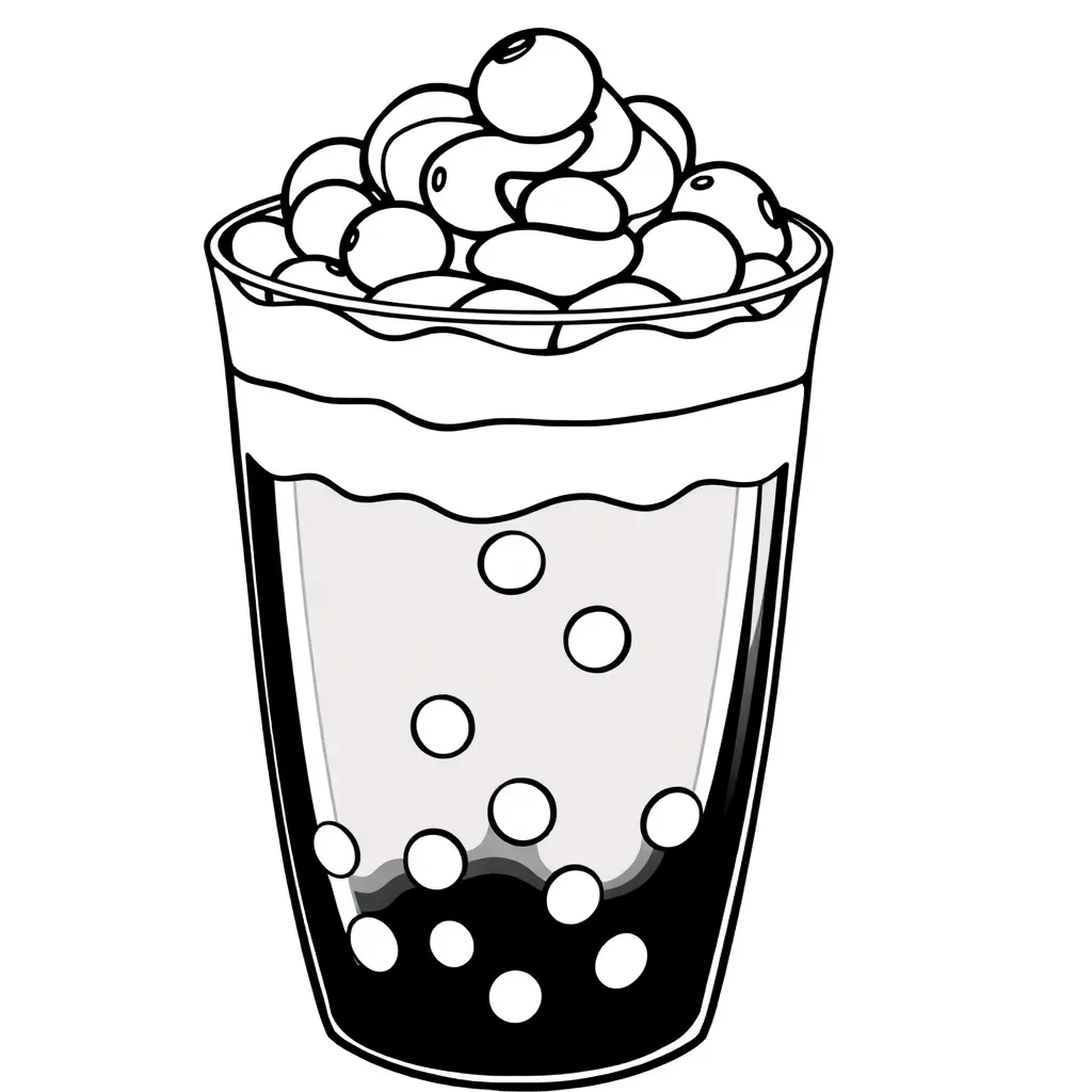 Boba Tea coloring page