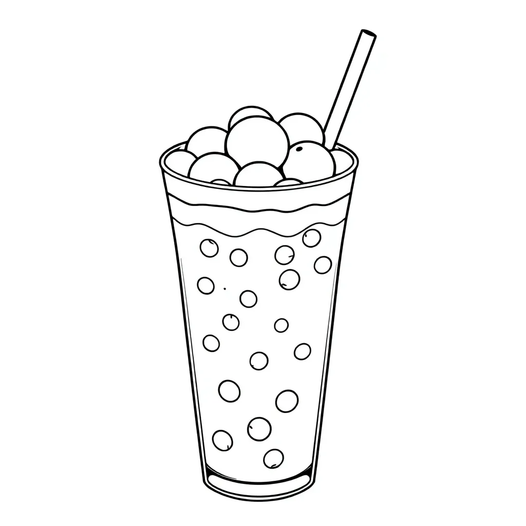 Boba Tea coloring page