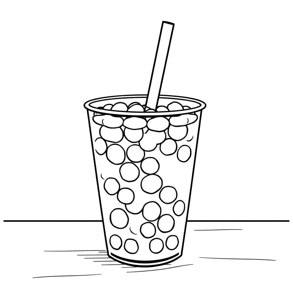 Boba Tea coloring page
