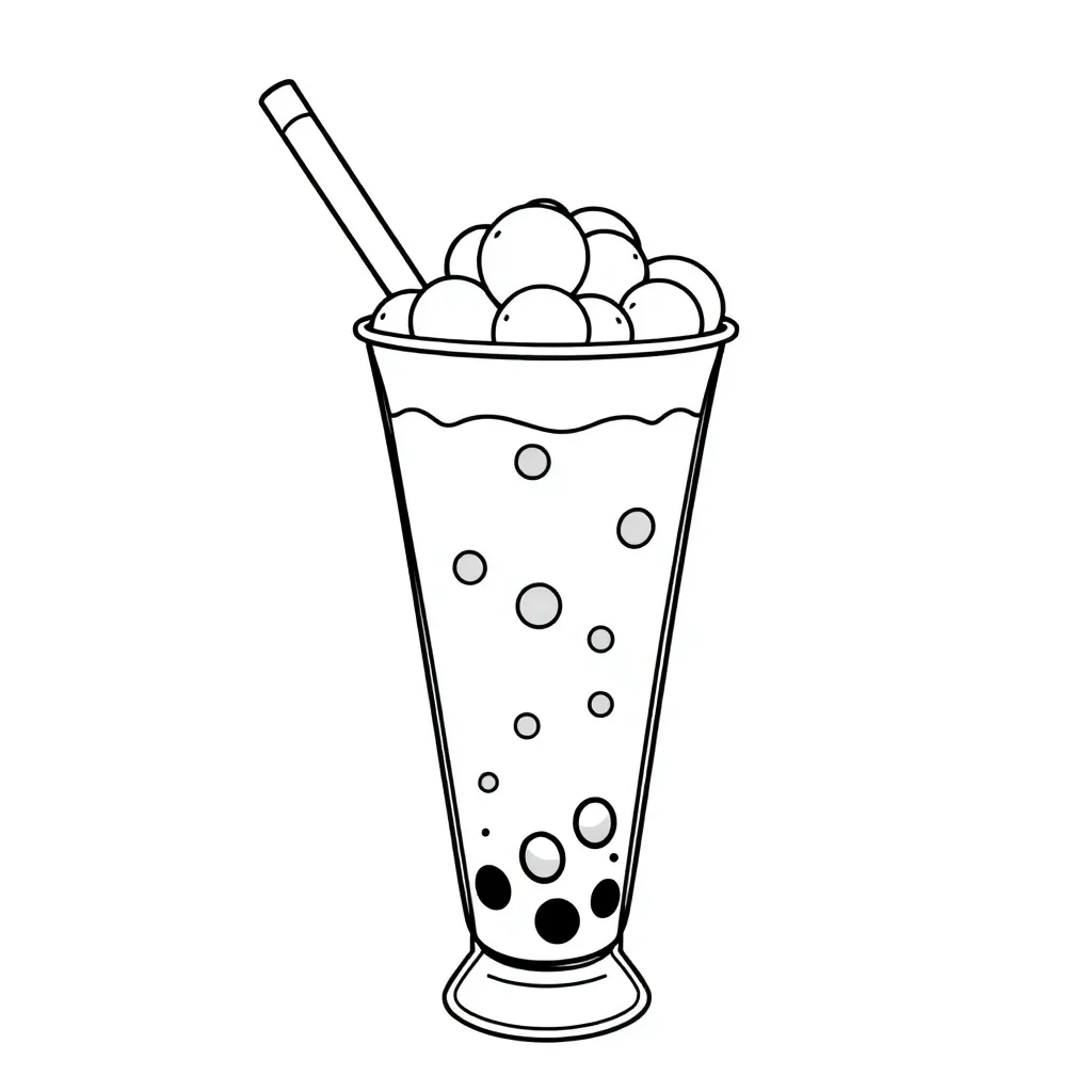 Boba Tea coloring page