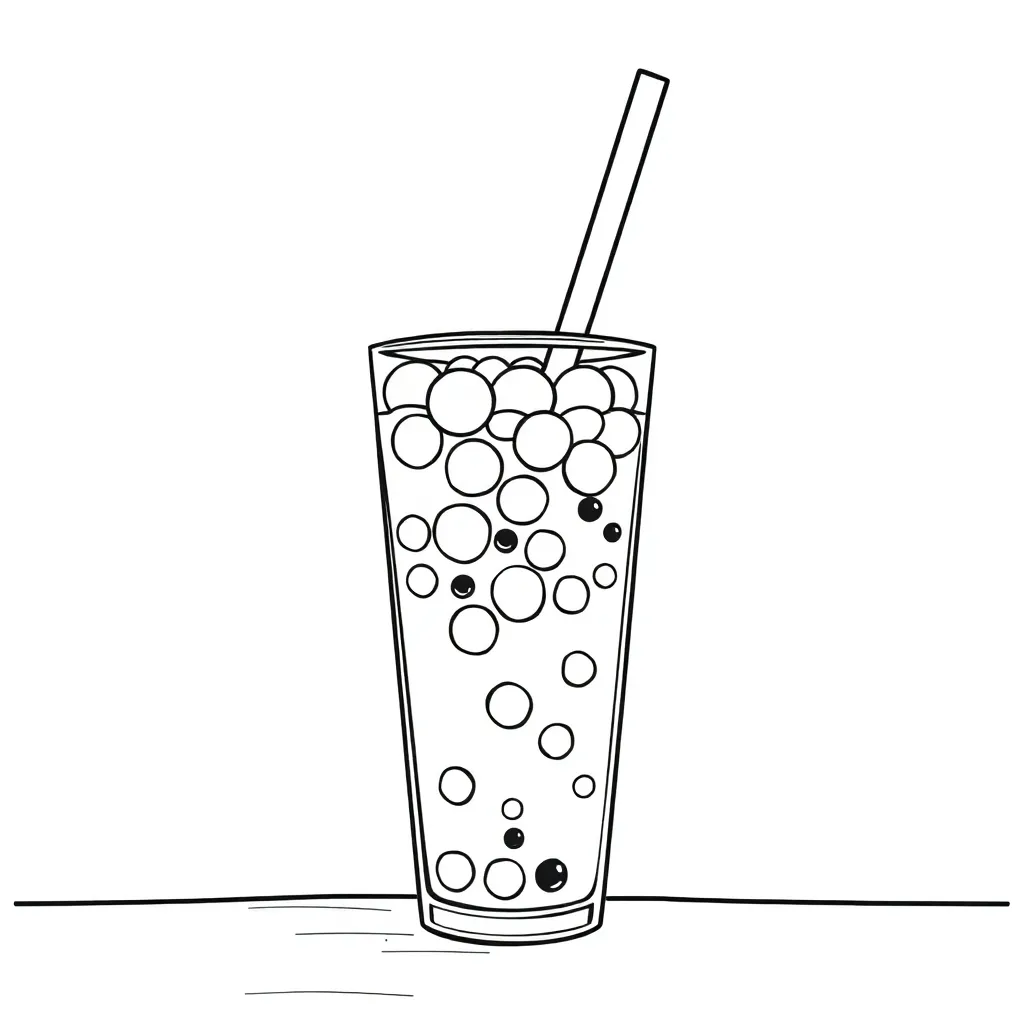 Boba Tea coloring page