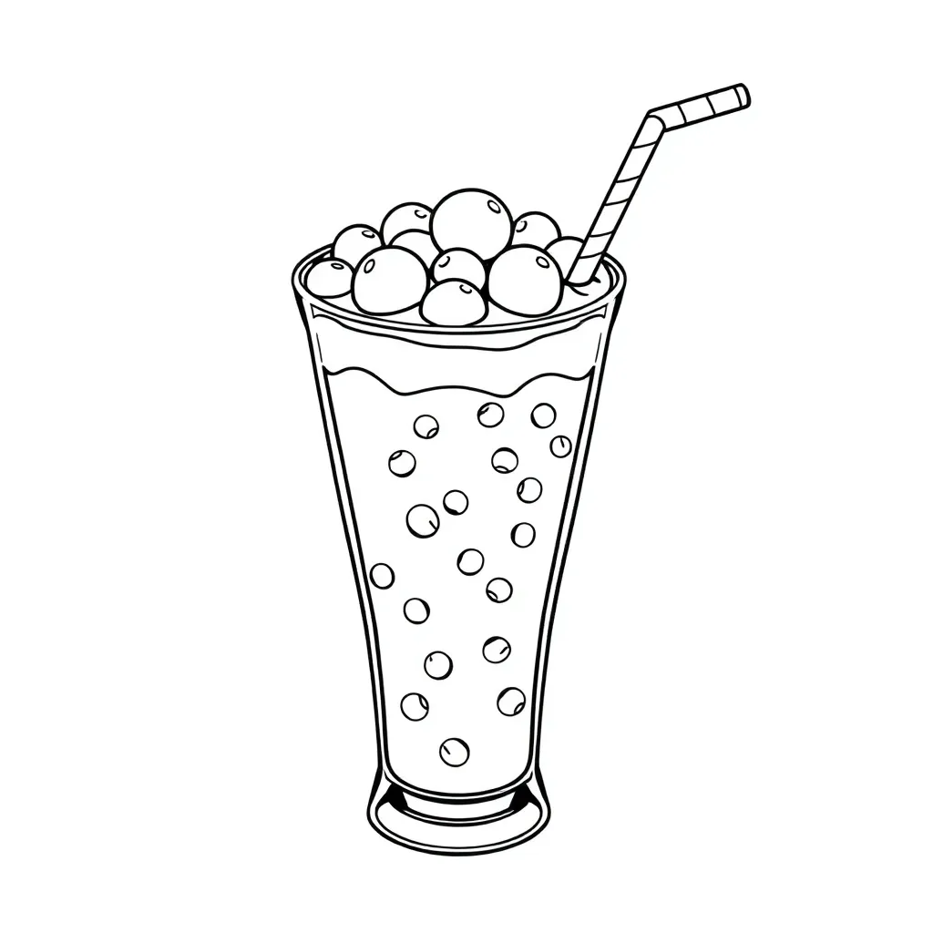 Boba Tea coloring page