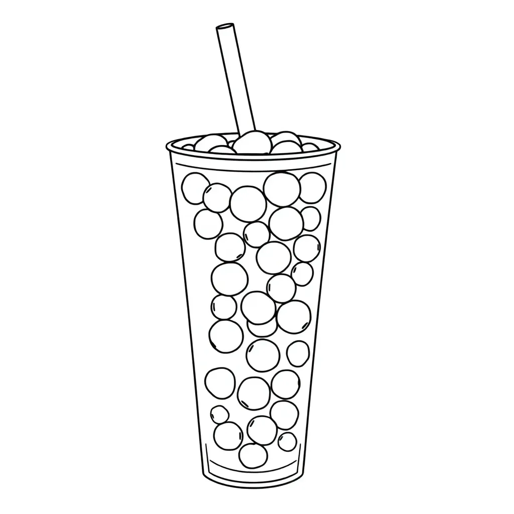 Boba Tea coloring page