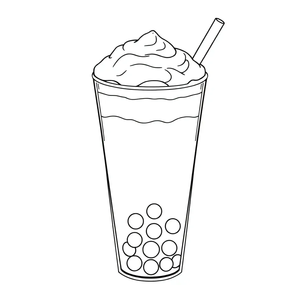 Boba Tea coloring page