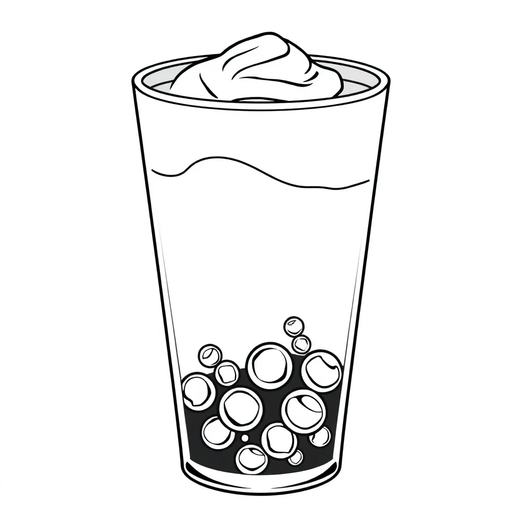 Boba Tea coloring page