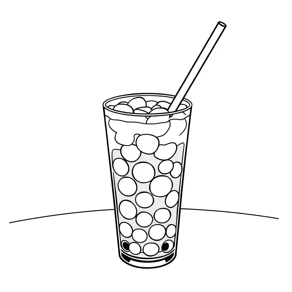 Boba Tea coloring page