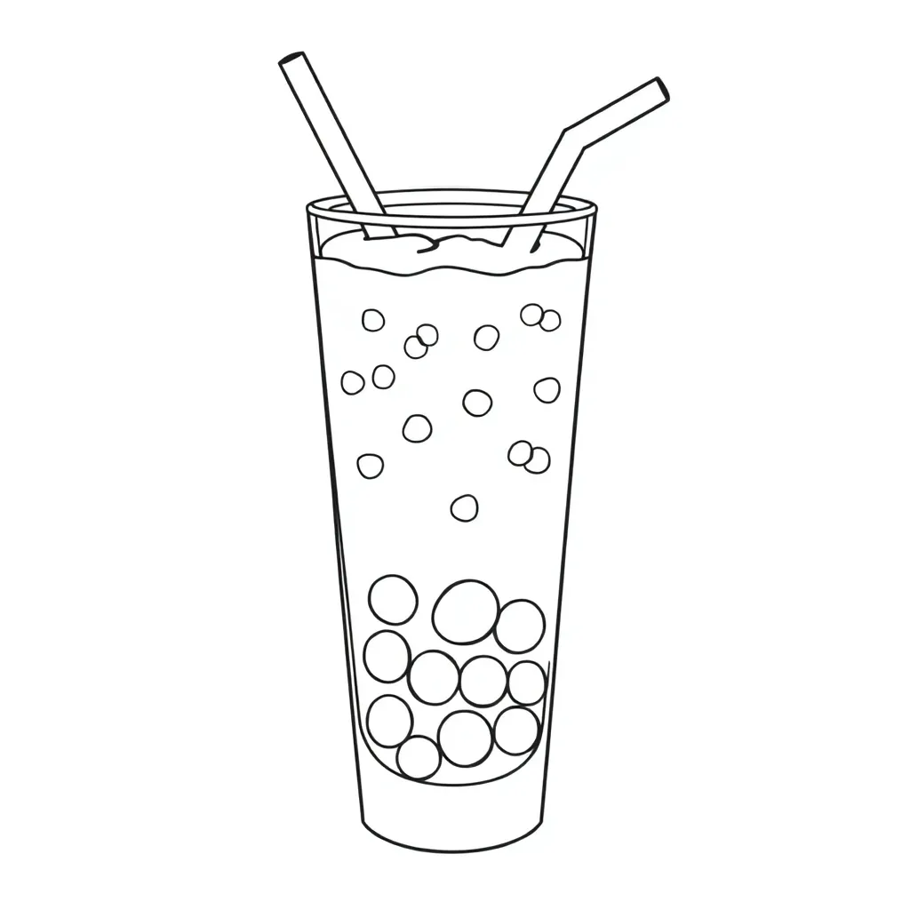 Boba Tea coloring page