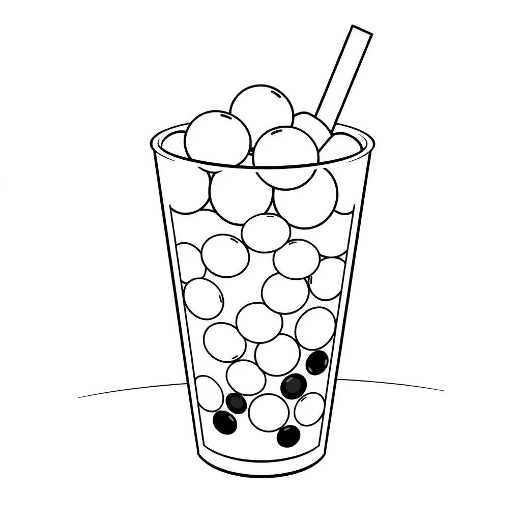 Boba Tea coloring page