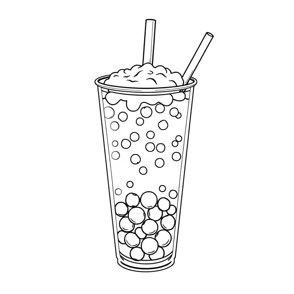 Boba Tea coloring page