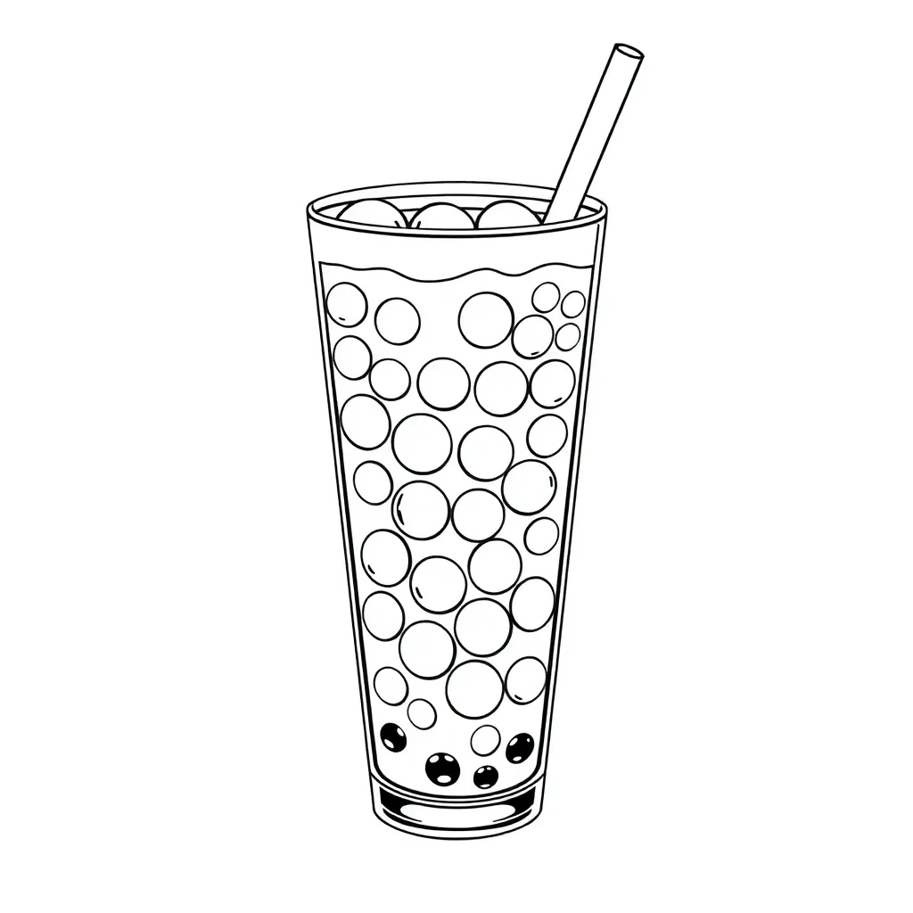 Boba Tea coloring page