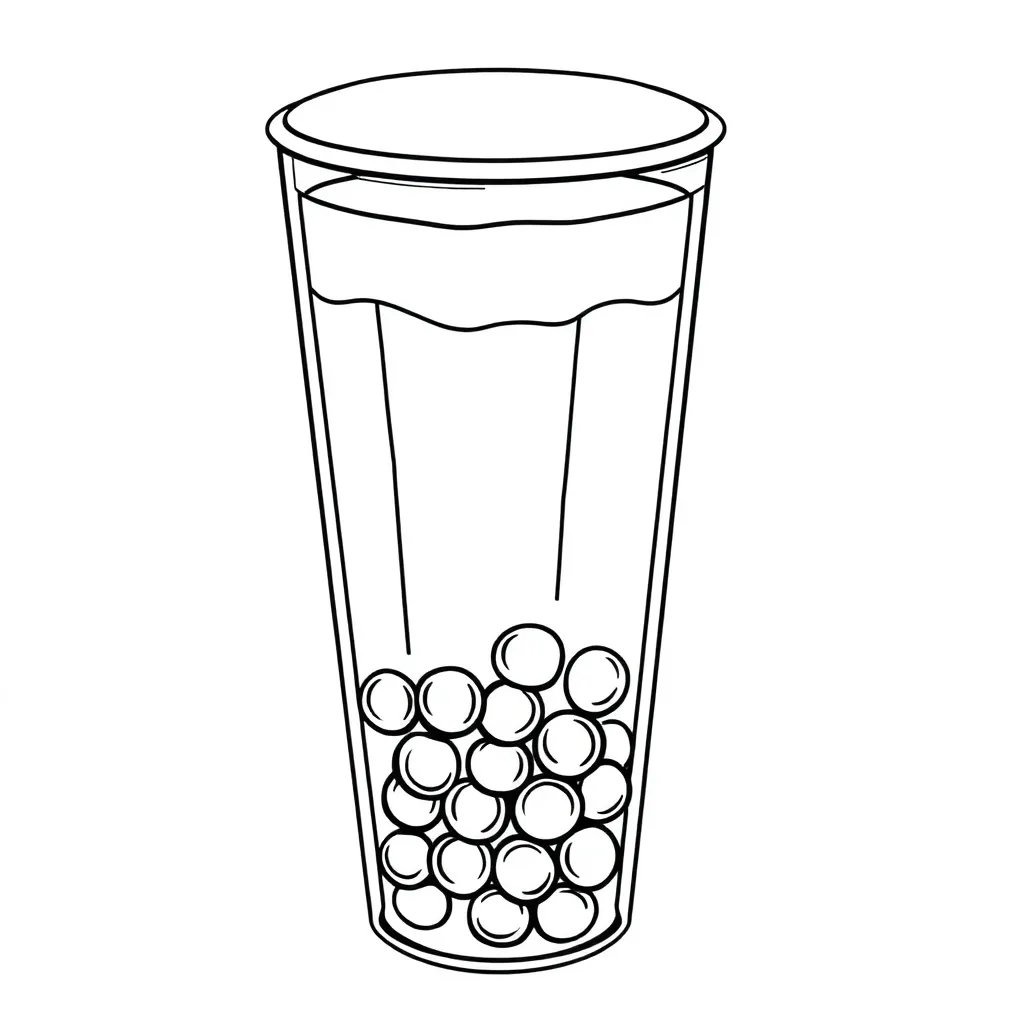 Boba Tea coloring page