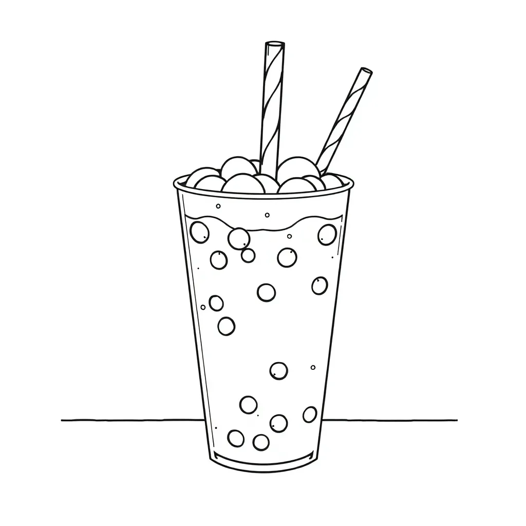 Boba Tea coloring page
