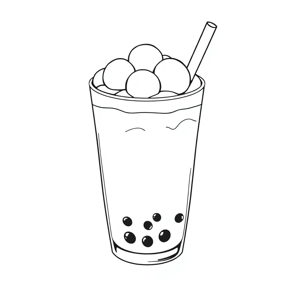 Boba Tea coloring page