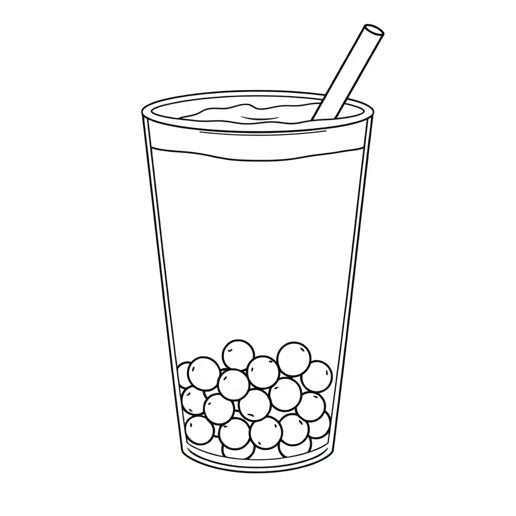 Boba Tea coloring page