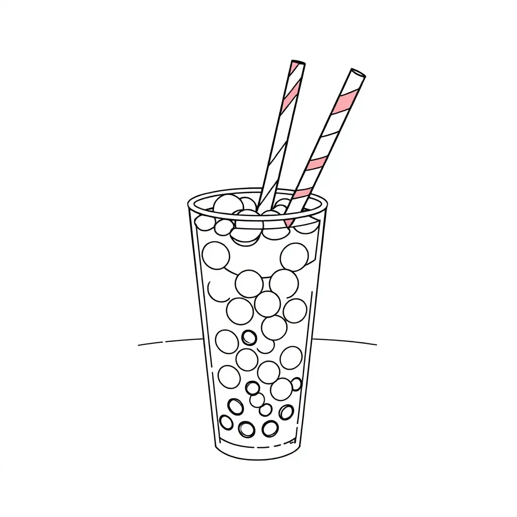 Boba Tea coloring page