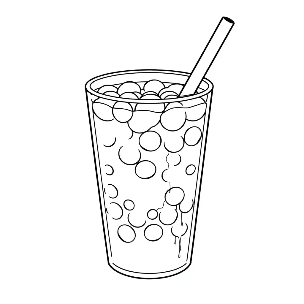Boba Tea coloring page