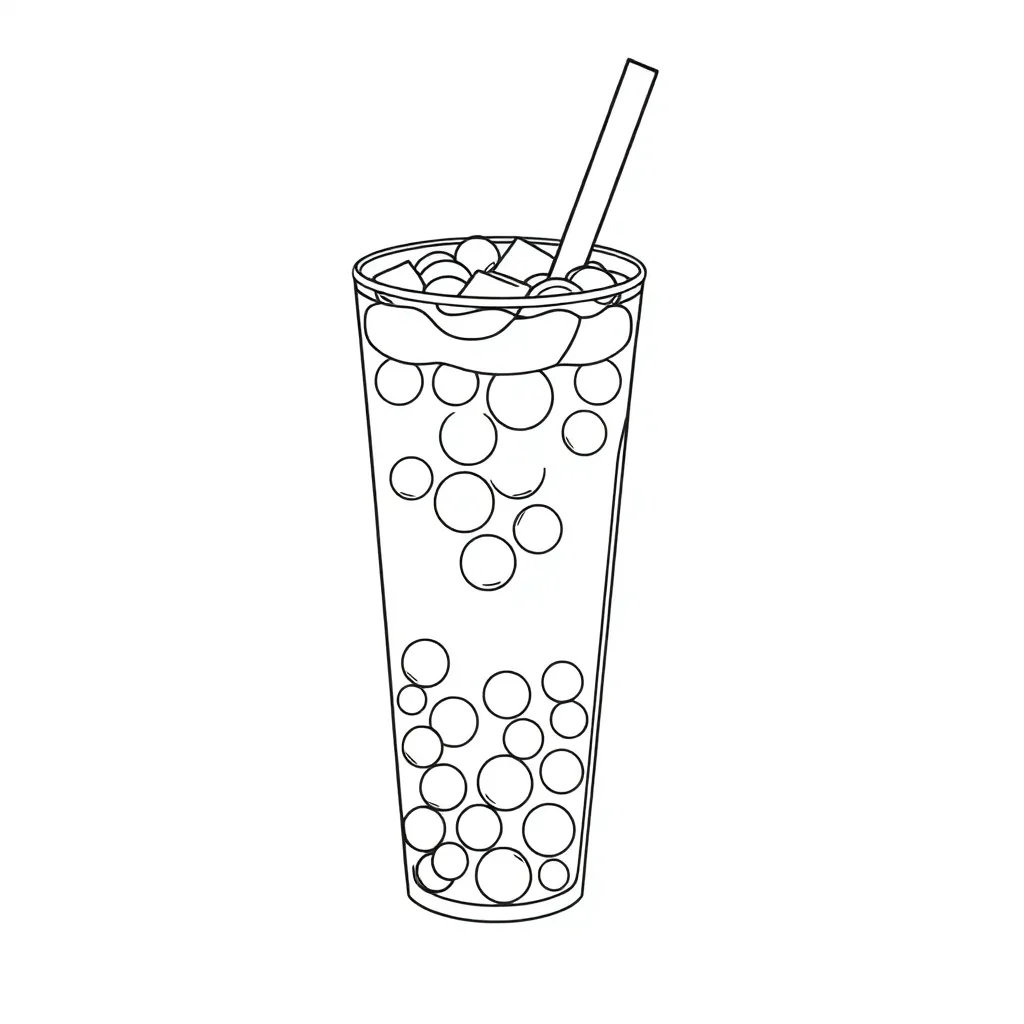 Boba Tea coloring page