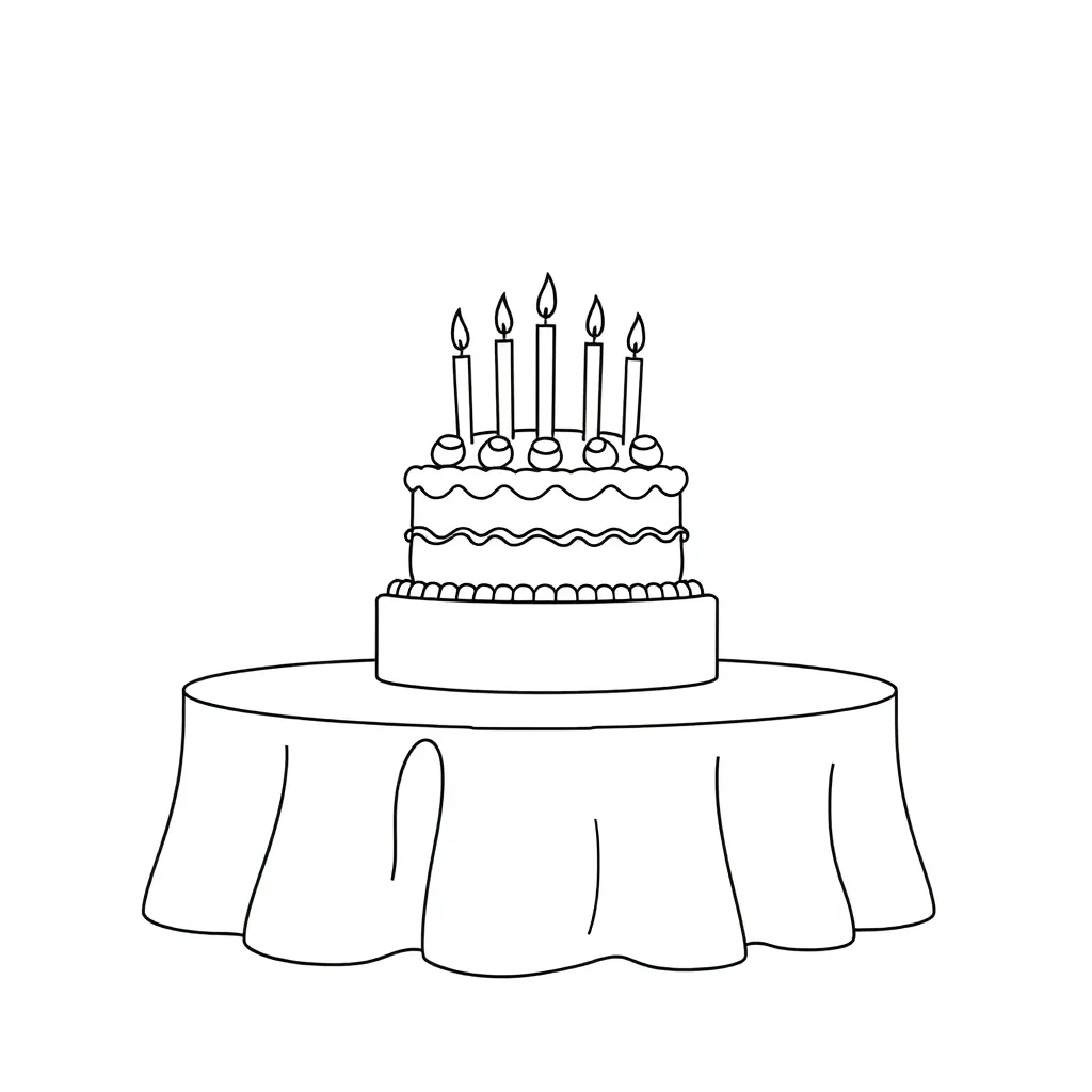 Cake coloring page