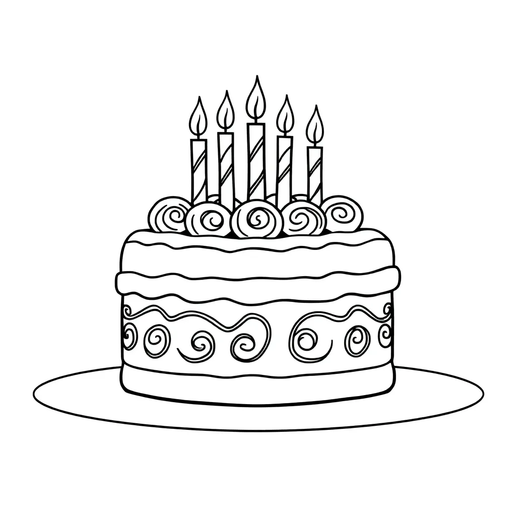 Cake coloring page