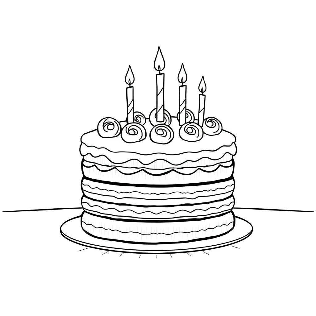 Cake coloring page