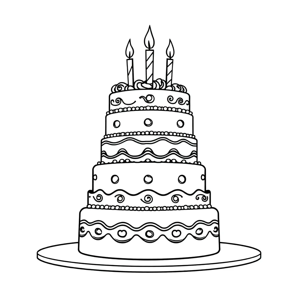 Cake coloring page