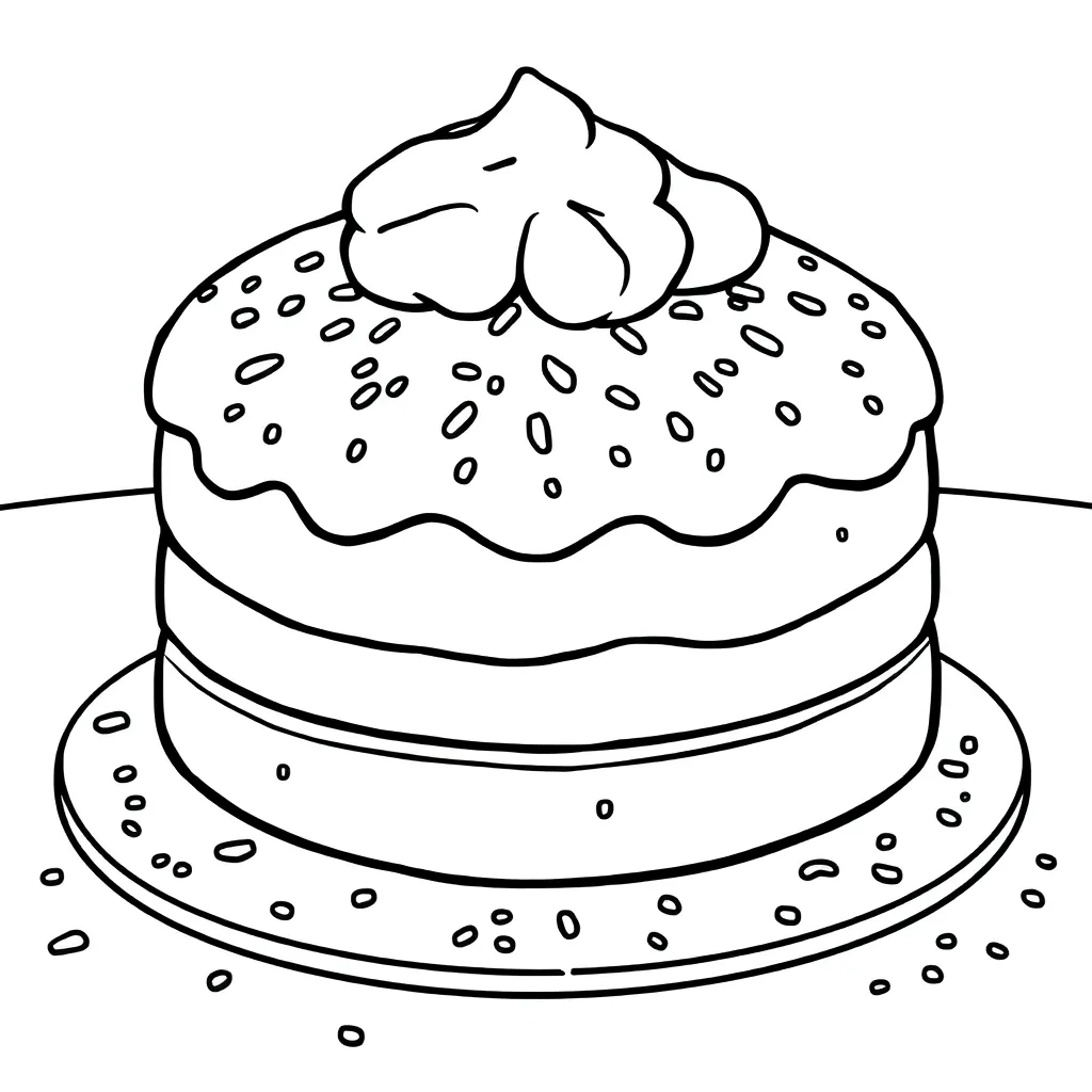Cake coloring page