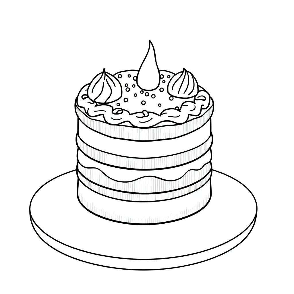 Cake coloring page