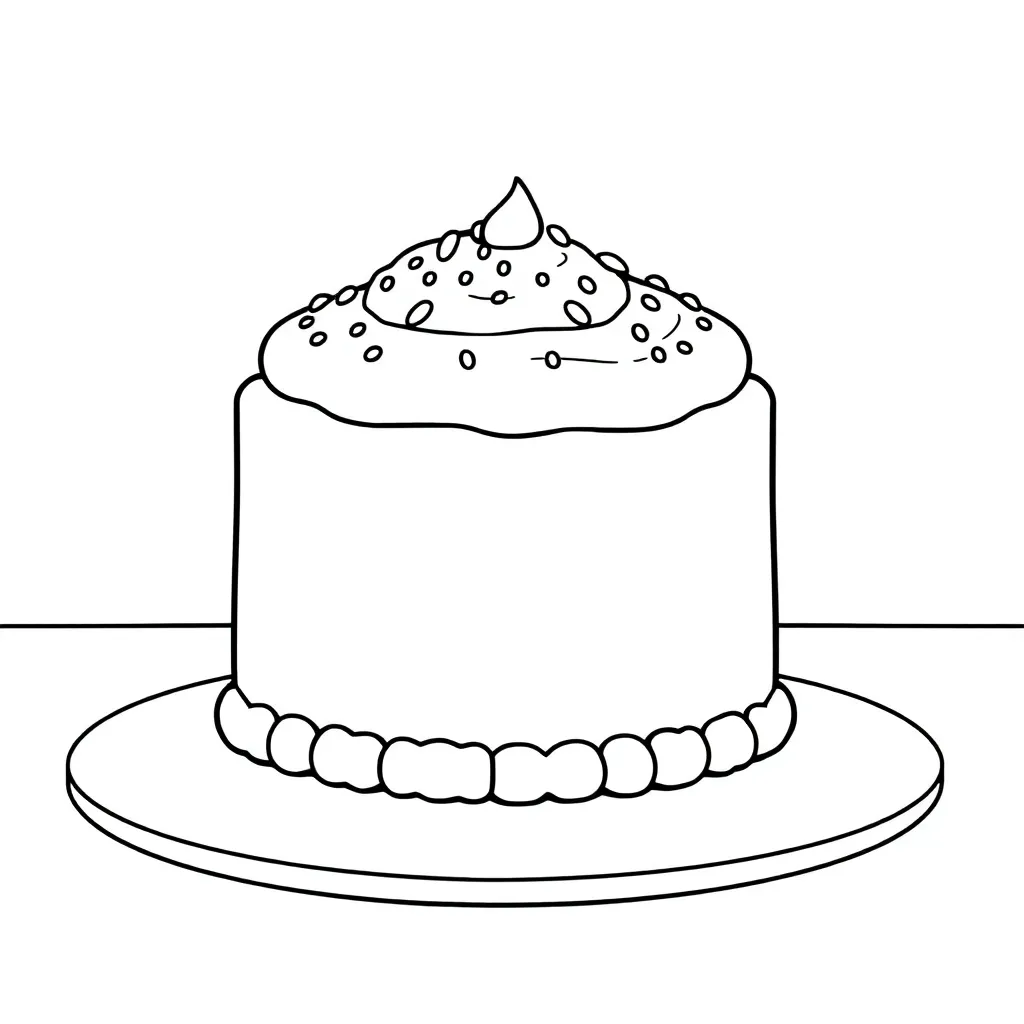 Cake coloring page