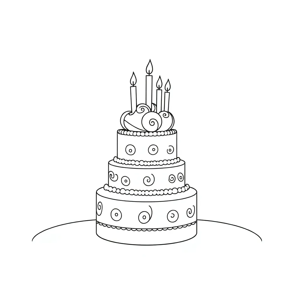 Cake coloring page