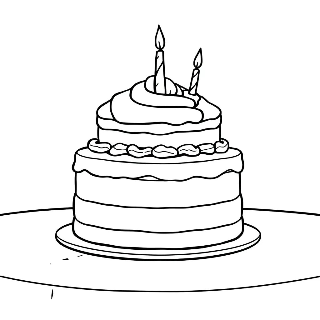 Cake coloring page