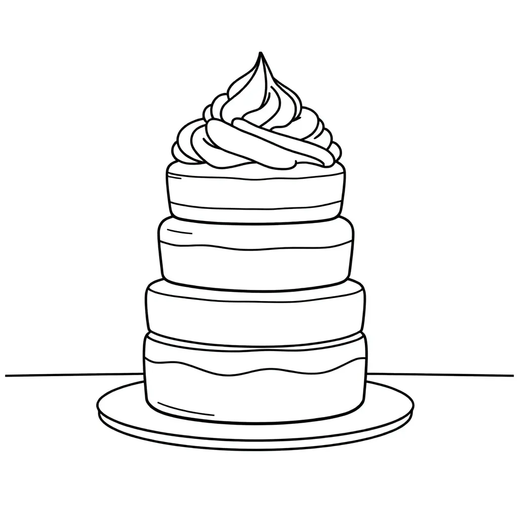 Cake coloring page