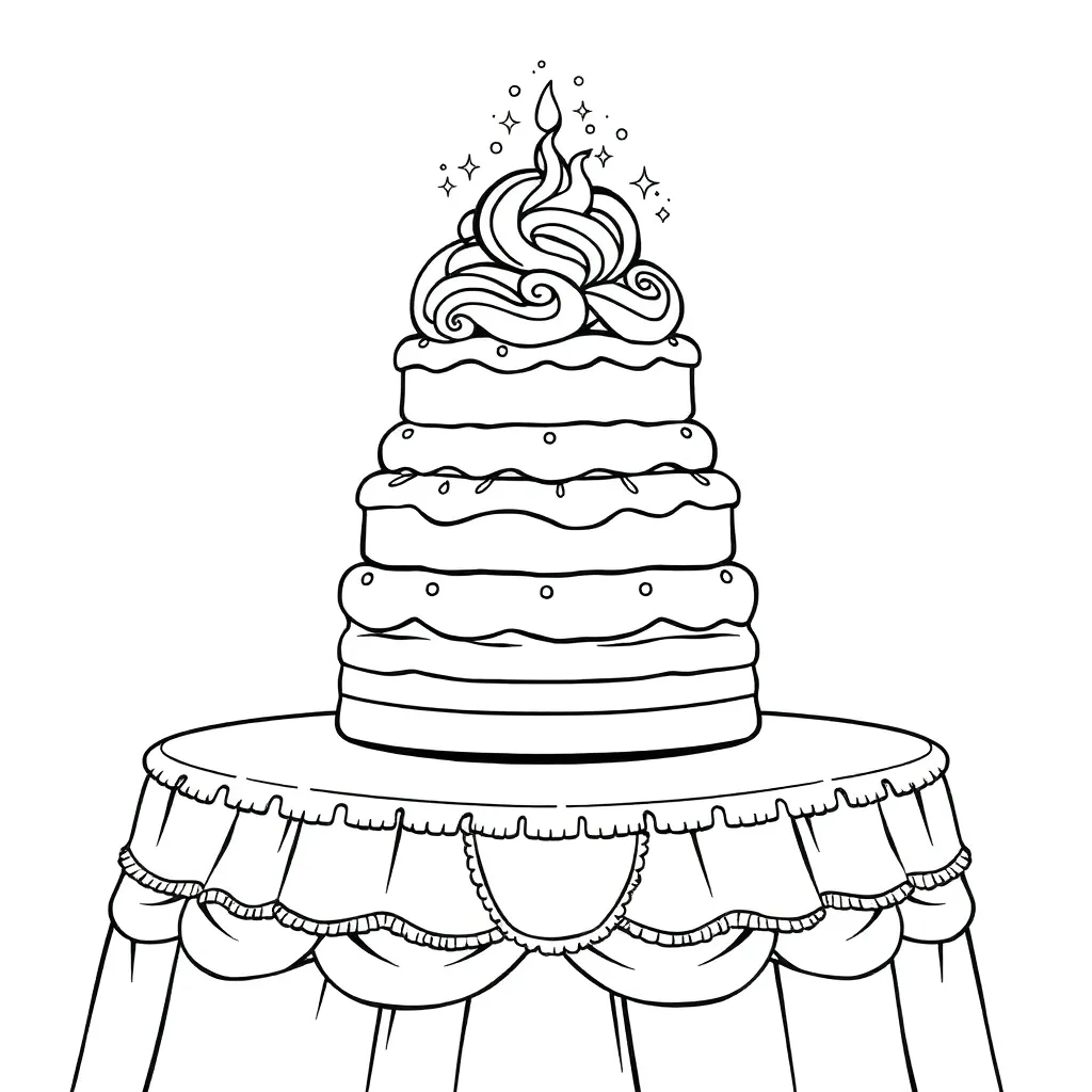 Cake coloring page