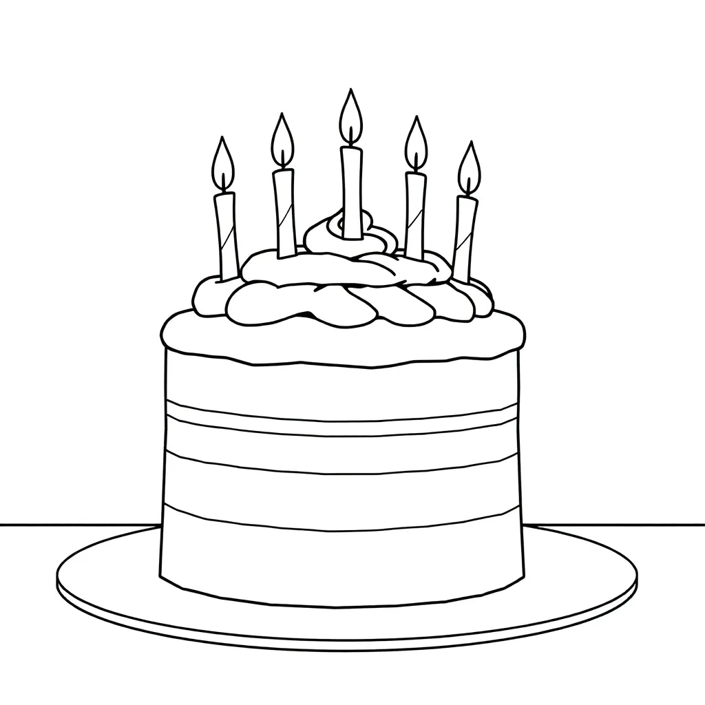Cake coloring page