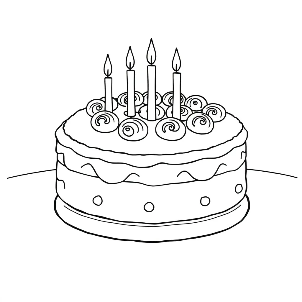 Cake coloring page