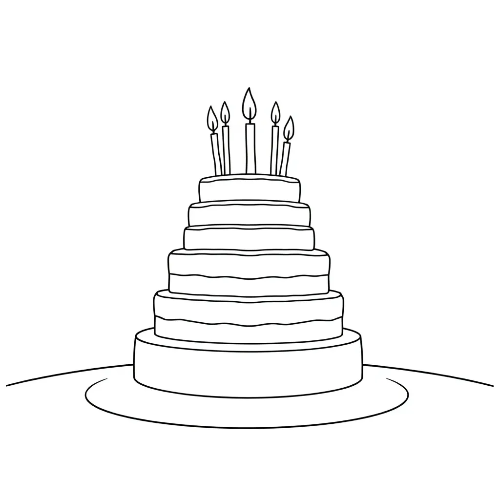 Cake coloring page
