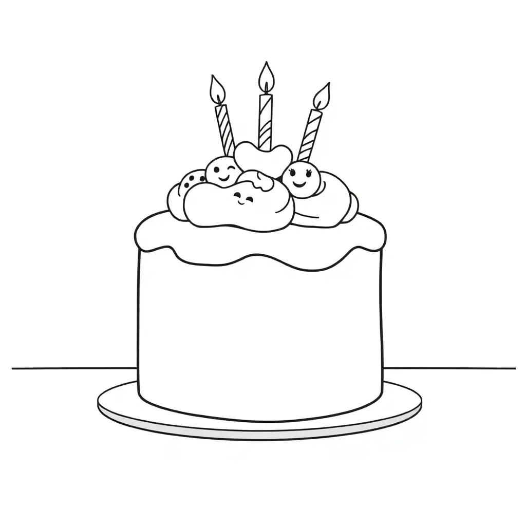 Cake coloring page