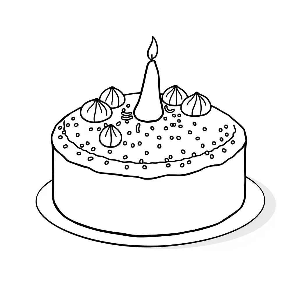Cake coloring page
