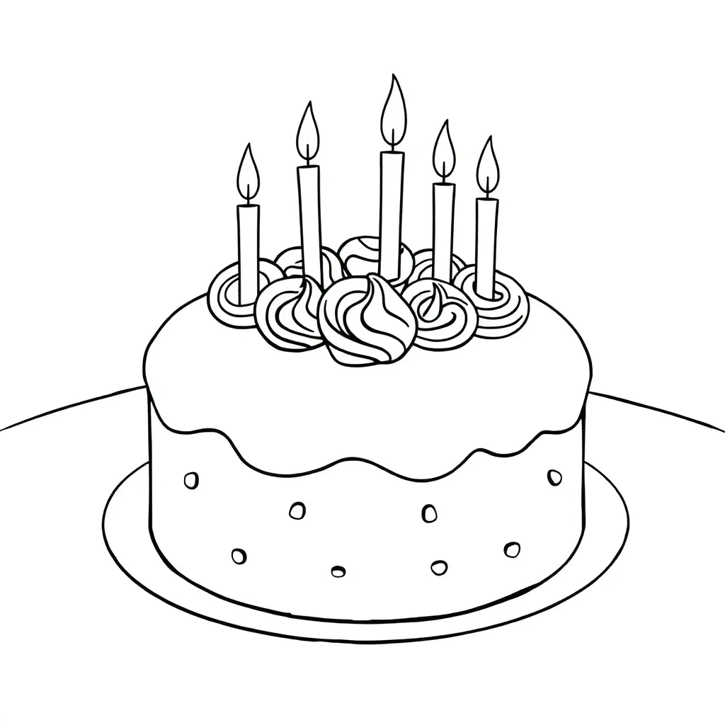 Cake coloring page
