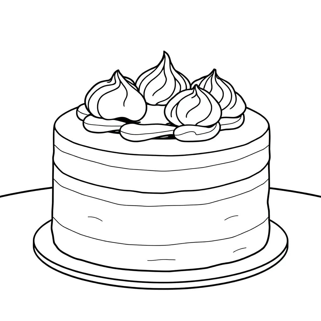 Cake coloring page