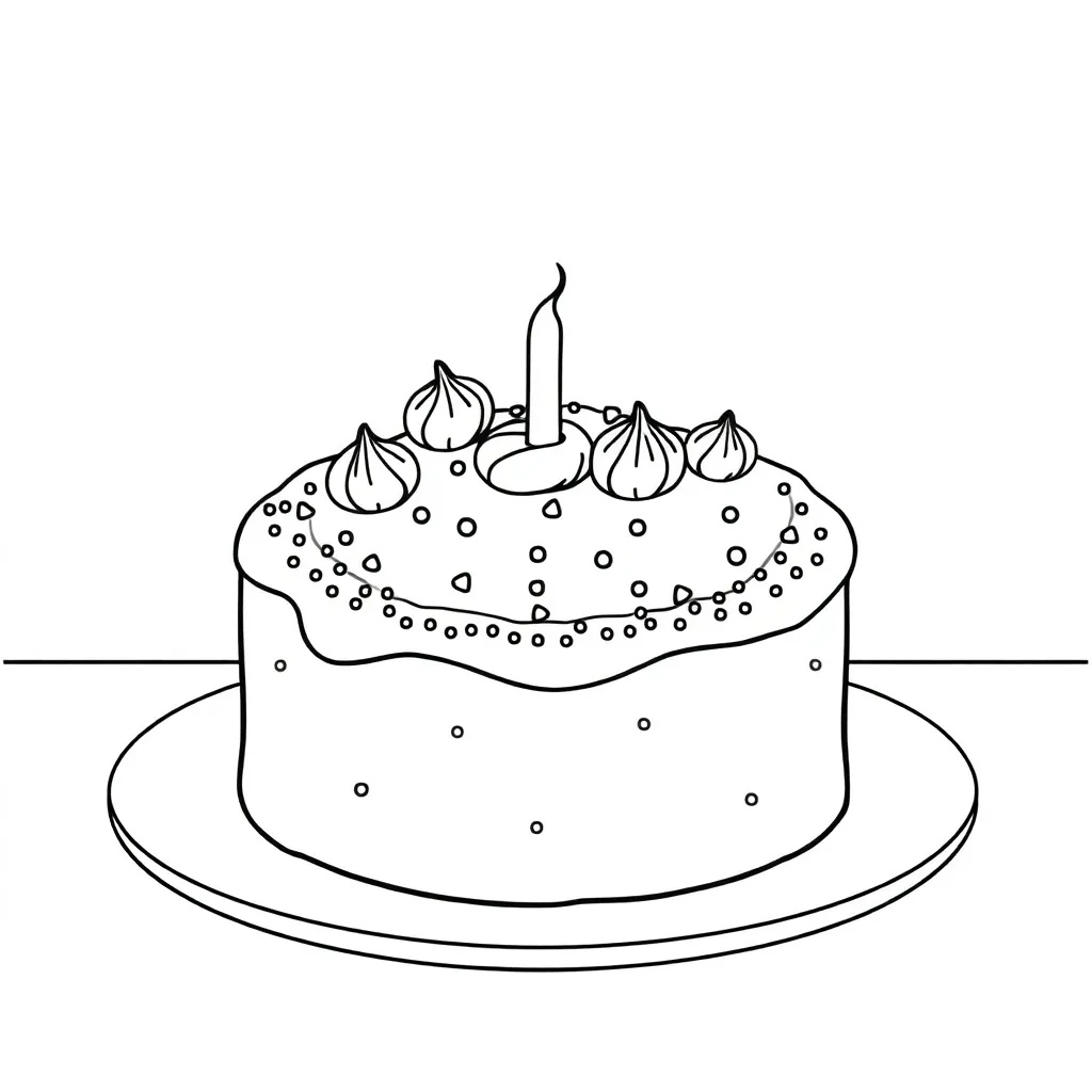 Cake coloring page